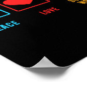 平和愛の社会事業おもしろいハート ポスター (角)