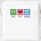 平和愛の統計 楕円形シール (バッグ)