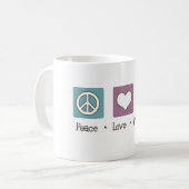 平和愛はめい想します コーヒーマグカップ (正面左)