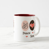 平和愛は裁縫のマグを縫います ツートーンマグカップ (正面右)