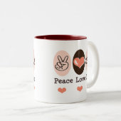 平和愛は26.2のマラソンのマグを走ります ツートーンマグカップ (正面右)