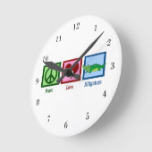 平和愛わに ラウンド壁時計 (傾斜)