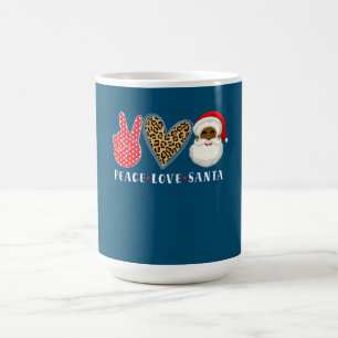 平和愛アフリカ系アメリカ人サンタクロースのクリスマス コーヒーマグカップ