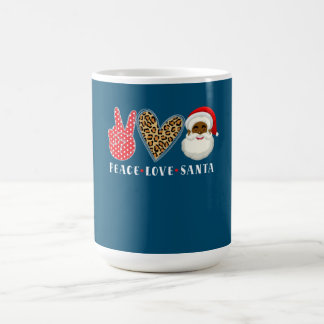 平和愛アフリカ系アメリカ人サンタクロースのクリスマス コーヒーマグカップ