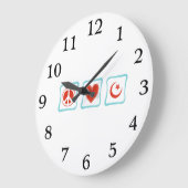 平和愛イスラム広場 ラージ壁時計 (傾斜)