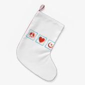 平和愛イスラム教の正方形 スモールクリスマスストッキング (正面 (吊り時))