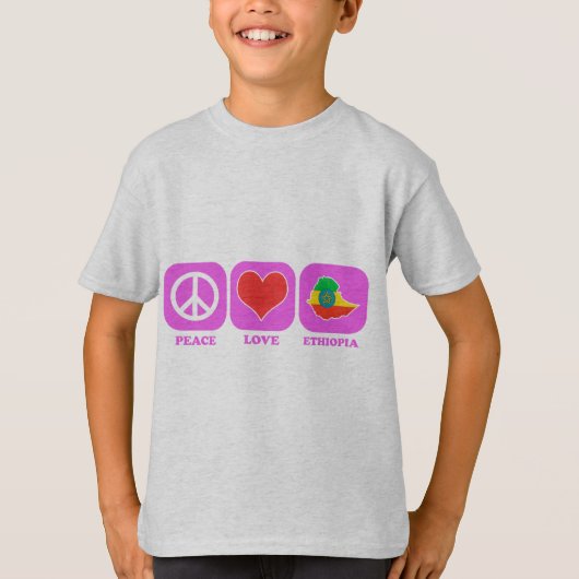平和愛エチオピア Tシャツ (正面)