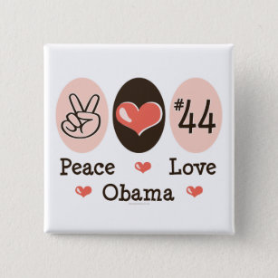 平和愛オバマ44ボタン 缶バッジ