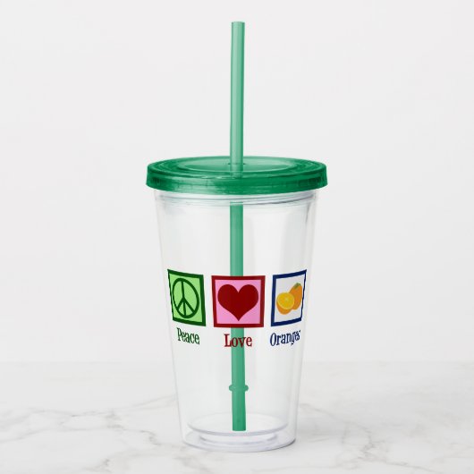 平和愛オレンジ アクリルタンブラー (正面)