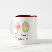 平和愛カップケーキのマグ ツートーンマグカップ (正面左)