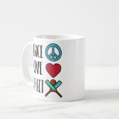 平和愛コオロギのかわいいコーヒー・マグプレーヤーのスポーツ コーヒーマグカップ (正面左)