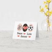 平和愛サッカーのブランクのメッセージカード カード (黄色い花)