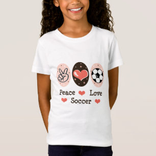 平和愛サッカーの子供のTシャツ Tシャツ