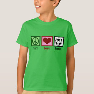 平和愛サッカーの子供 Tシャツ