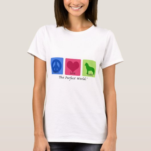 平和愛シベリアンハスキー Tシャツ (正面)