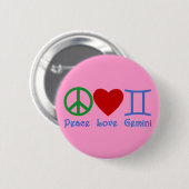平和愛ジェミニ占星術のなデザイン 缶バッジ (正面&裏面)