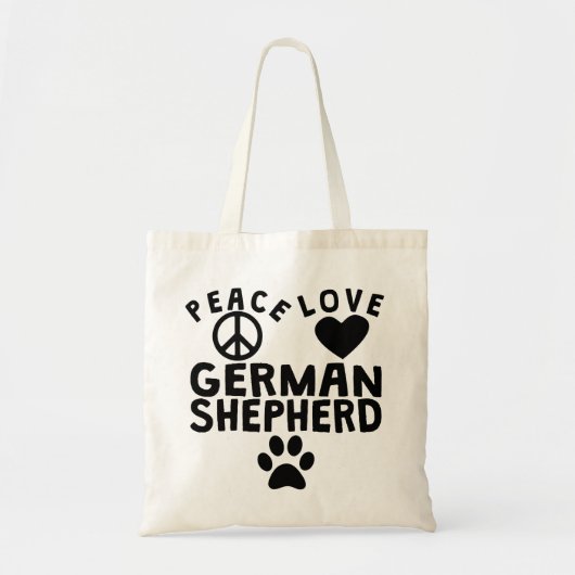 平和愛ジャーマン・シェパード トートバッグ (正面)