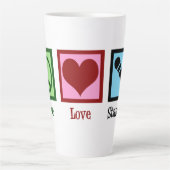 平和愛スタンドアップコメディー カフェラテマグ (正面)