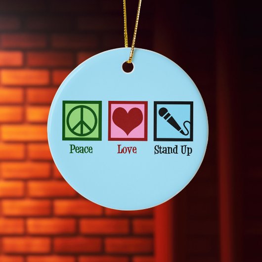 平和愛スタンドアップコメディー セラミックオーナメント