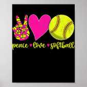 平和愛ソフトボール母の男性の女性 ポスター (正面)