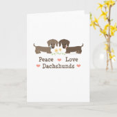 平和愛ダックスフントの挨拶状 カード (黄色い花)