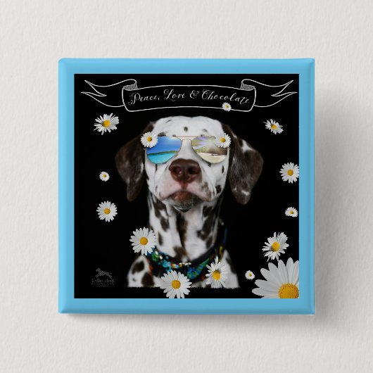 平和愛チョコレートダルマチア人 缶バッジ (正面)