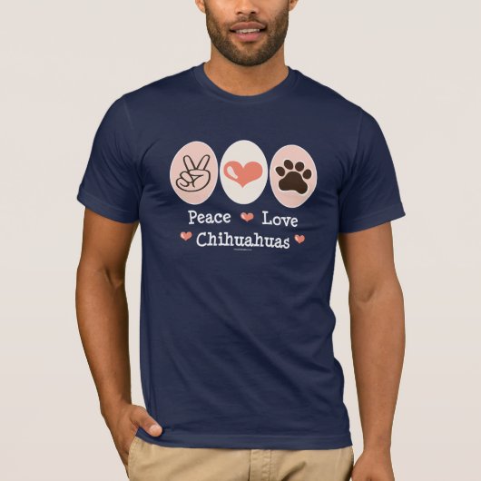 平和愛チワワのTシャツ Tシャツ (正面)