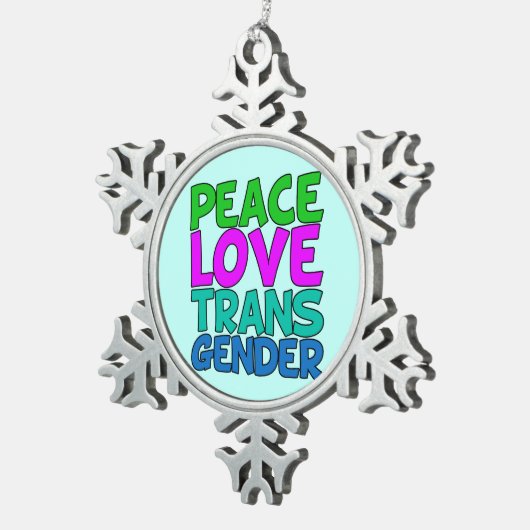 平和愛トランス・ジェンダー スノーフレークピューターオーナメント (右)