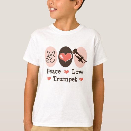 平和愛トランペットの子供のTシャツ Tシャツ (正面)