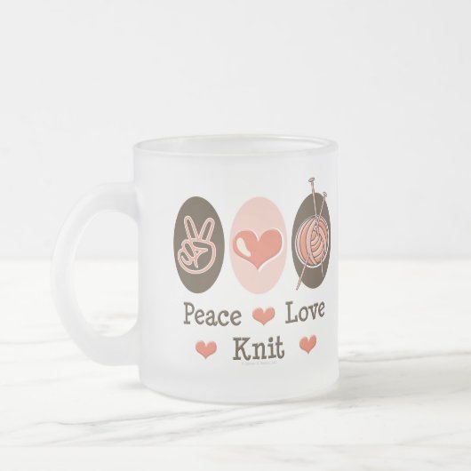 平和愛ニットによって曇らされるマグ フロストグラスマグカップ (左)