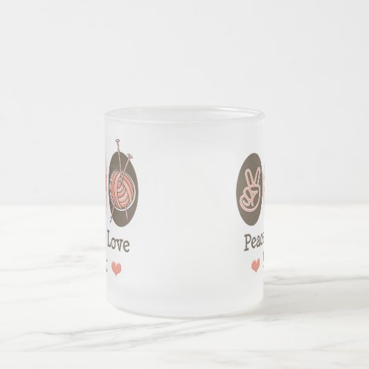 平和愛ニットによって曇らされるマグ フロストグラスマグカップ (中央)