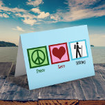 平和愛ハイキング シーズンカード<br><div class="desc">平和のサイン、ハート、ハイカー。私はトレイルやキャンプでのハイキングが大好きだ。アウトドア素晴らしの人の贈り物。</div>
