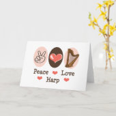 平和愛ハープのブランクのメッセージカード カード (黄色い花)