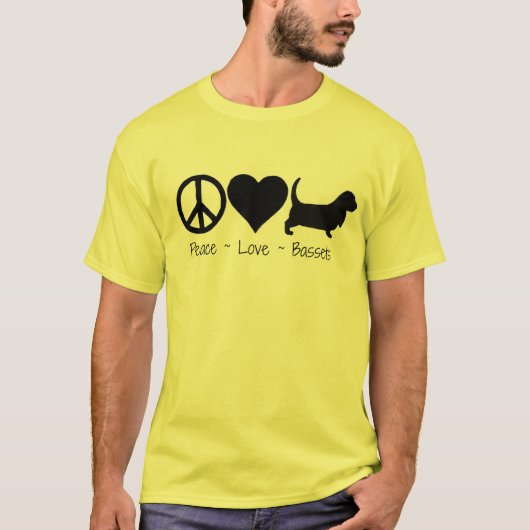 平和愛バセットハウンド Tシャツ (正面)