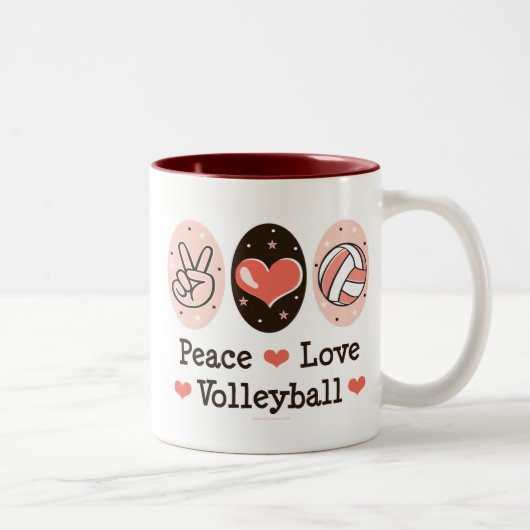 平和愛バレーボールのマグ ツートーンマグカップ (右)