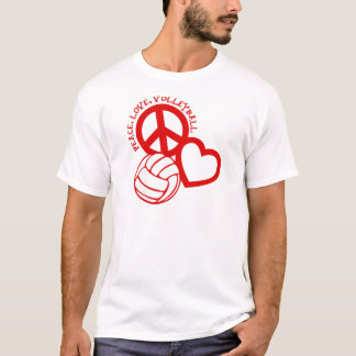 平和愛バレーボール。 赤い Tシャツ