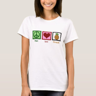 平和愛パイナップル女性 Tシャツ