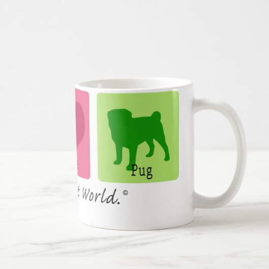 平和愛パグ コーヒーマグカップ (右)