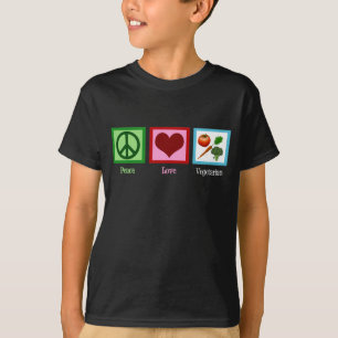 平和愛ベジタリアンの子供 Tシャツ
