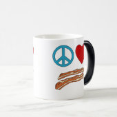 平和愛ベーコンの象徴学のTシャツ、マグ モーフィングマグカップ (正面右)