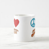 平和愛ベーコンの象徴学のTシャツ、マグ モーフィングマグカップ (中央)