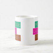 平和愛ベーコン明るい色のデザイン コーヒーマグカップ (中央)