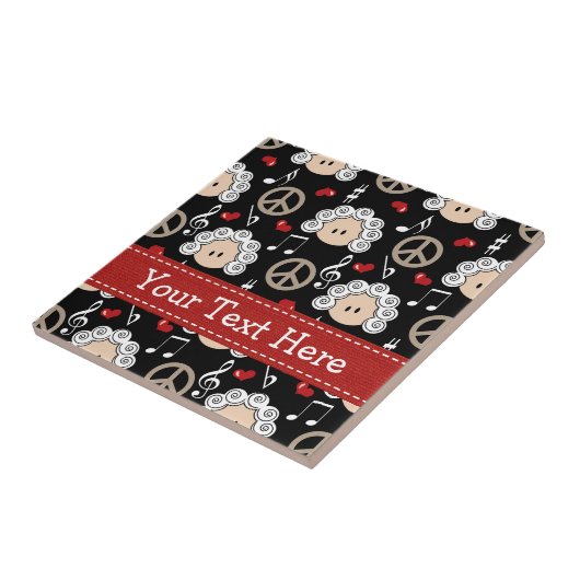 平和愛ベートーベンのセラミックタイルTrivet タイル (側面)