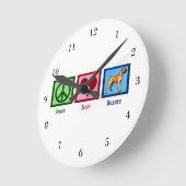 平和愛ボクサー ラウンド壁時計 (傾斜)