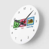 平和愛モルモット ラウンド壁時計 (傾斜)