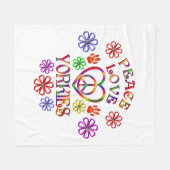 平和愛ヨークシャーテリア フリースブランケット (正面(横))