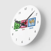 平和愛ラクダ ラウンド壁時計 (傾斜)