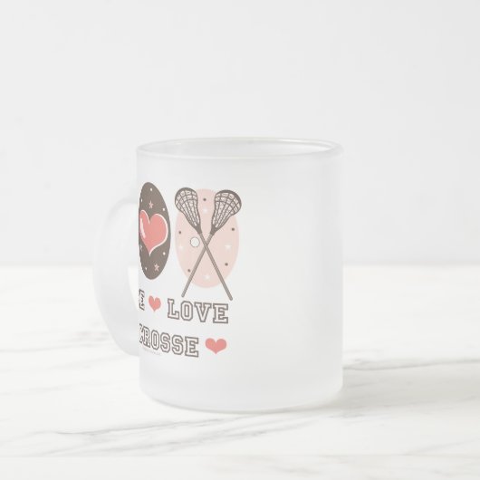 平和愛ラクロスによって曇らされるマグ フロストグラスマグカップ (正面左)