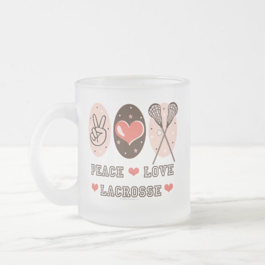 平和愛ラクロスによって曇らされるマグ フロストグラスマグカップ (左)