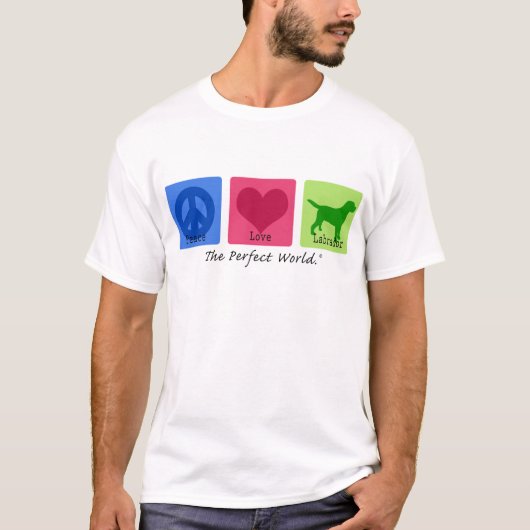 平和愛ラブラドル・レトリーバー犬 Tシャツ (正面)
